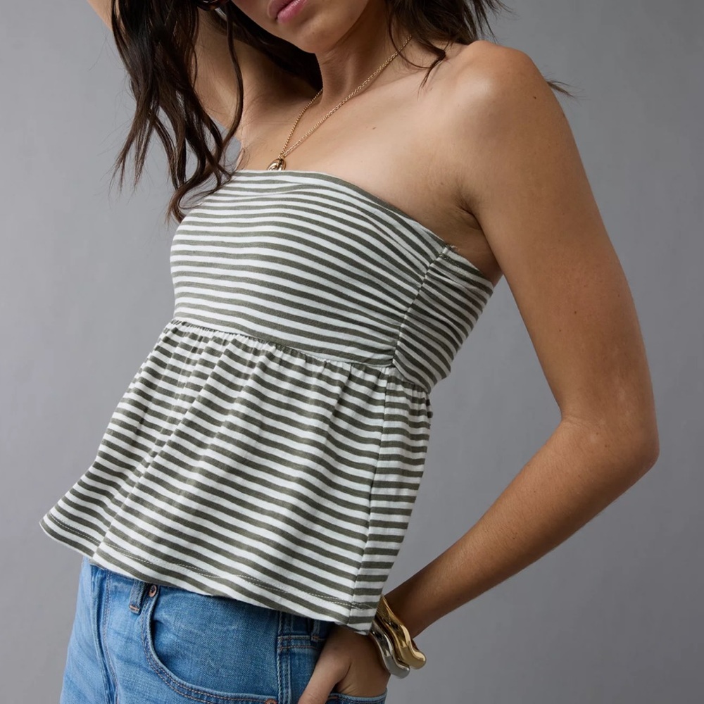 American Eagle Outfitters Sunchaser knit babydoll Tube Top.